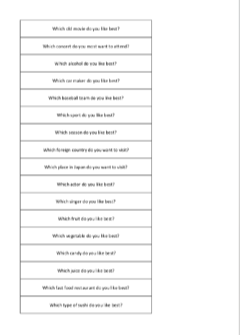 question sheet